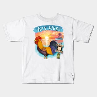 Key West Rooster and Mile Marker 0 - WelshDesigns Kids T-Shirt